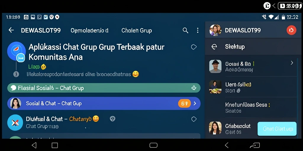 Antarmuka aplikasi DEWASLOT99 yang menarik dan fungsional untuk Chat Grup.
