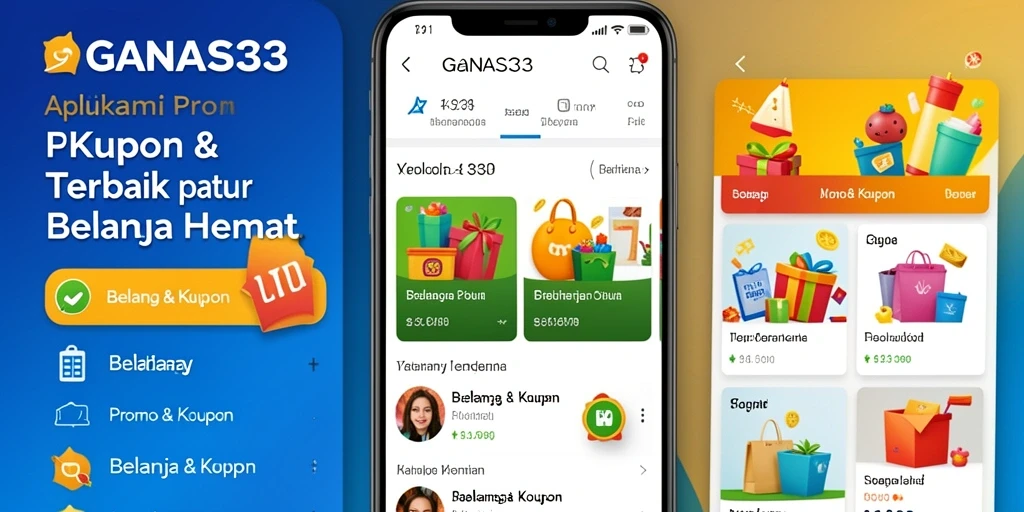 Antarmuka aplikasi GANAS33 untuk penawaran dan kupon.