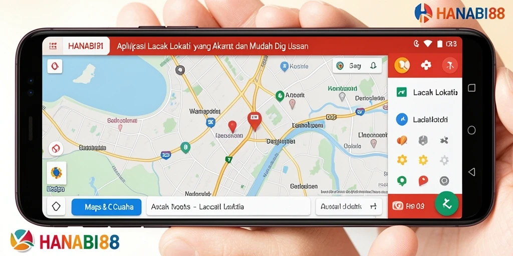 Antarmuka aplikasi HANABI88 menampilkan fungsi Lacak Lokasi yang intuitif.