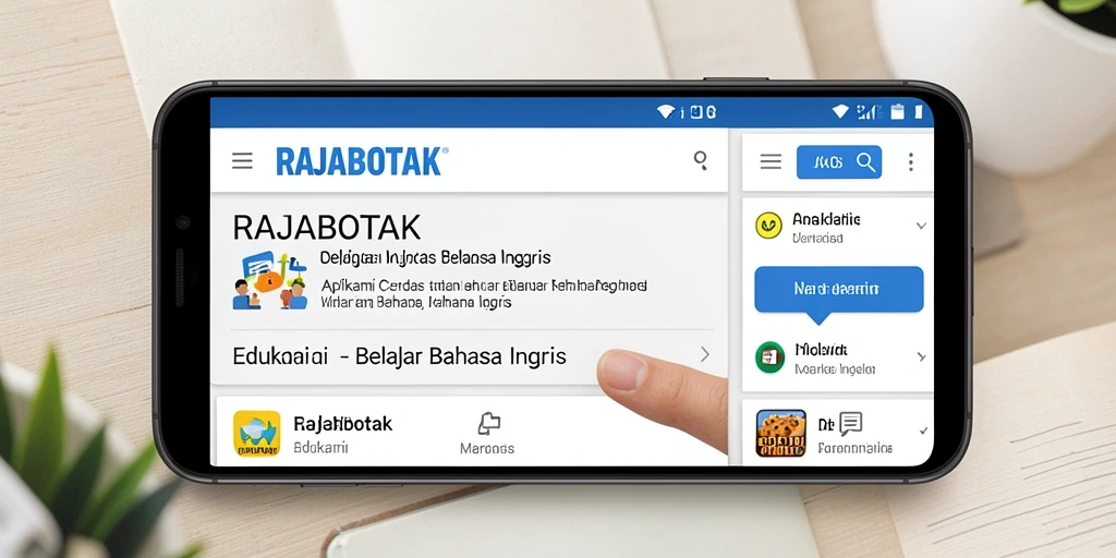 Antarmuka aplikasi RAJABOTAK yang interaktif untuk belajar Bahasa Inggris.