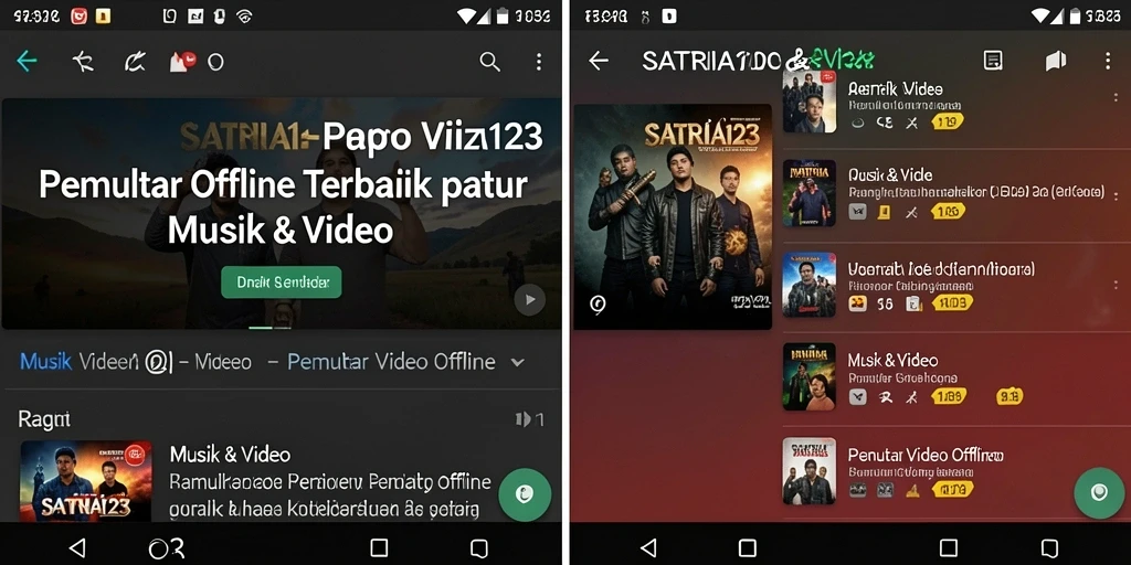 Tampilan antarmuka SATRIA123 yang sederhana dan efisien untuk Pemutar Video Offline.